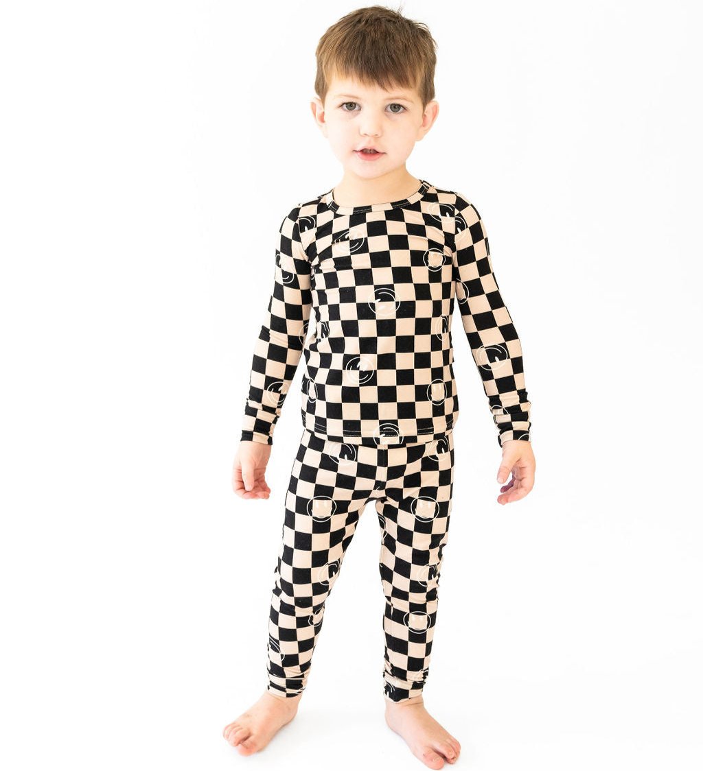 Smiley Checks 2-Piece Pajama Set