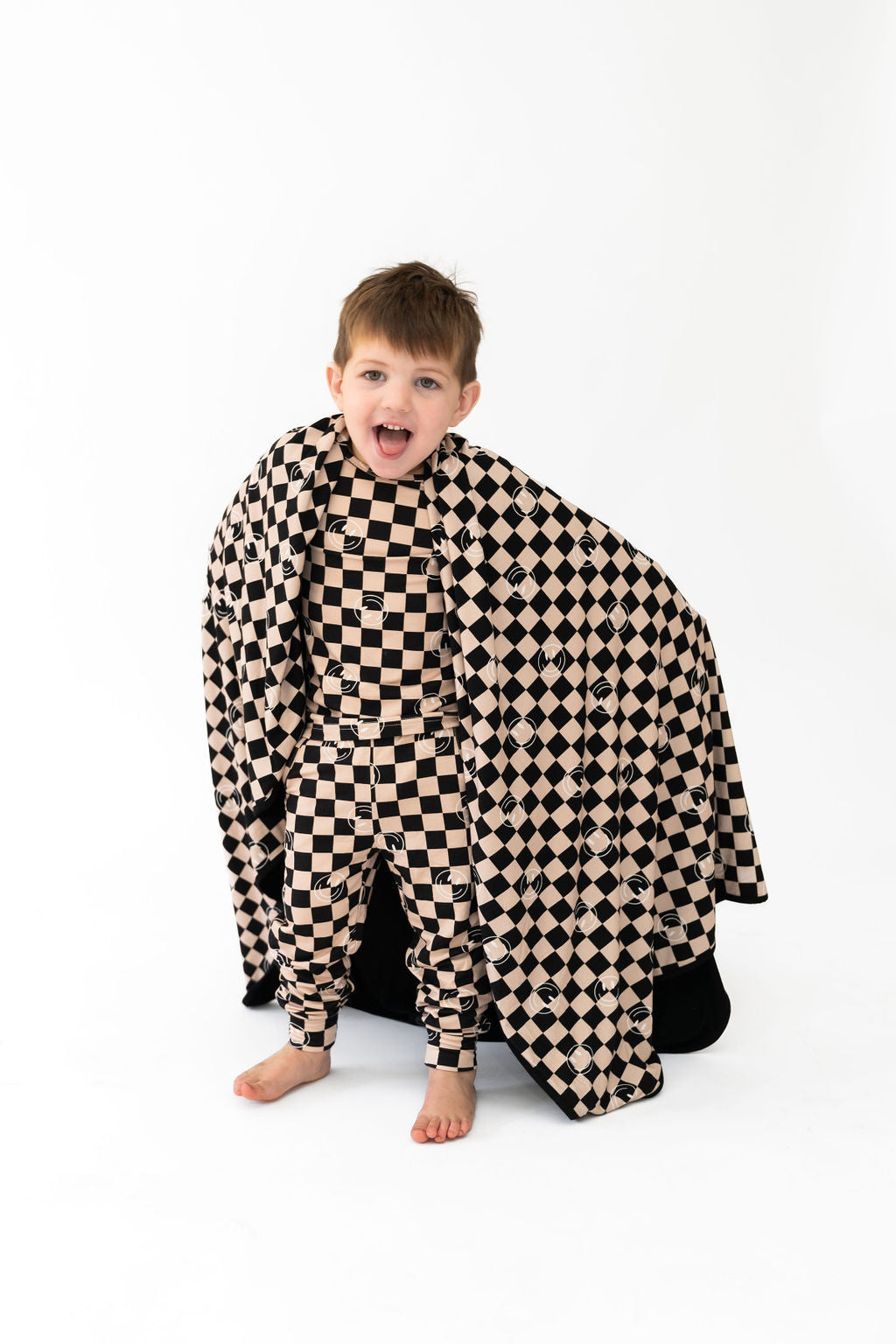 Smiley Checks 2-Piece Pajama Set