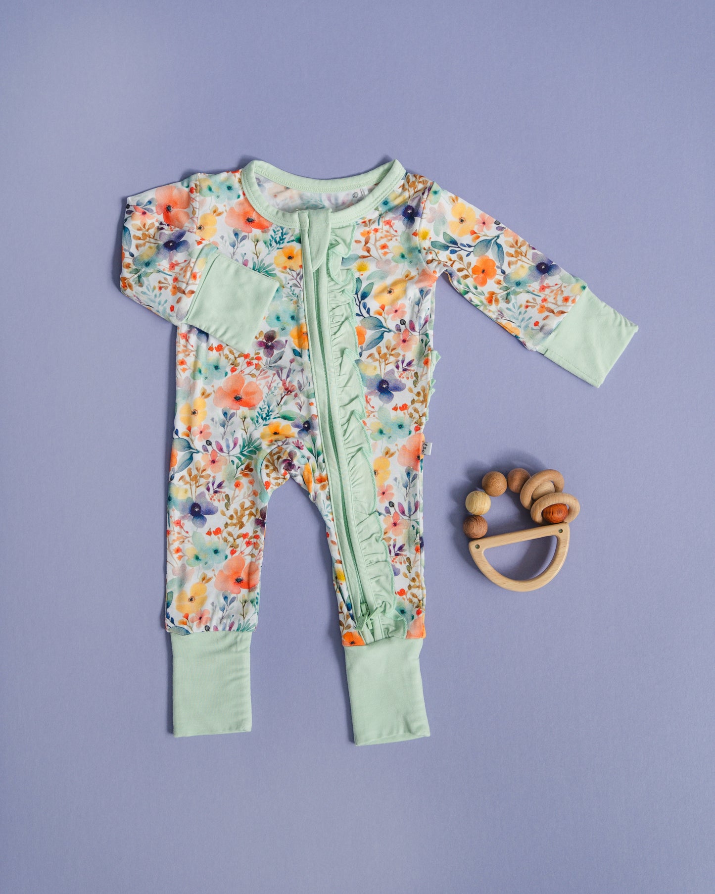 Alaya Bamboo Ruffle Convertible Footie