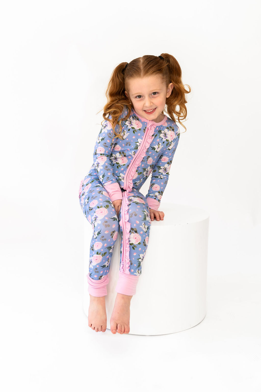 Lillian Floral Bamboo Ruffle Convertible Footie