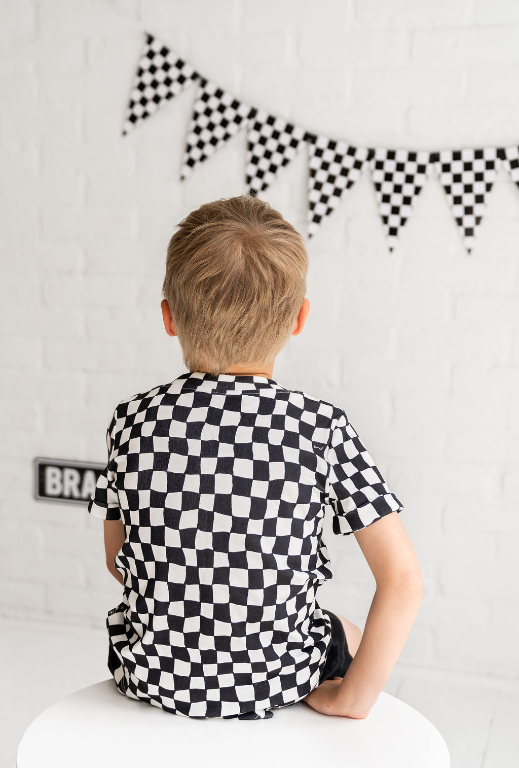 Wavy Checks Kids Pocket Tee