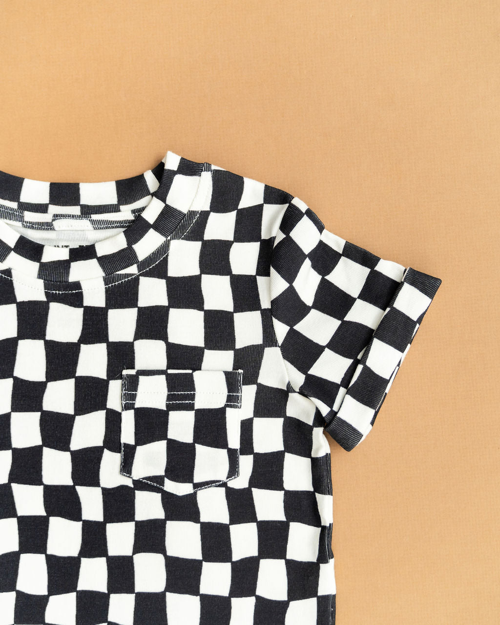 Wavy Checks Kids Pocket Tee