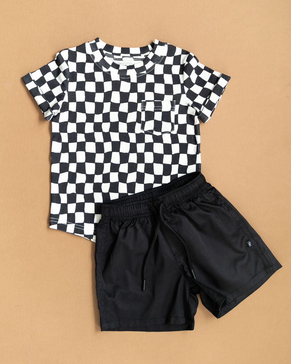 Wavy Checks Kids Pocket Tee