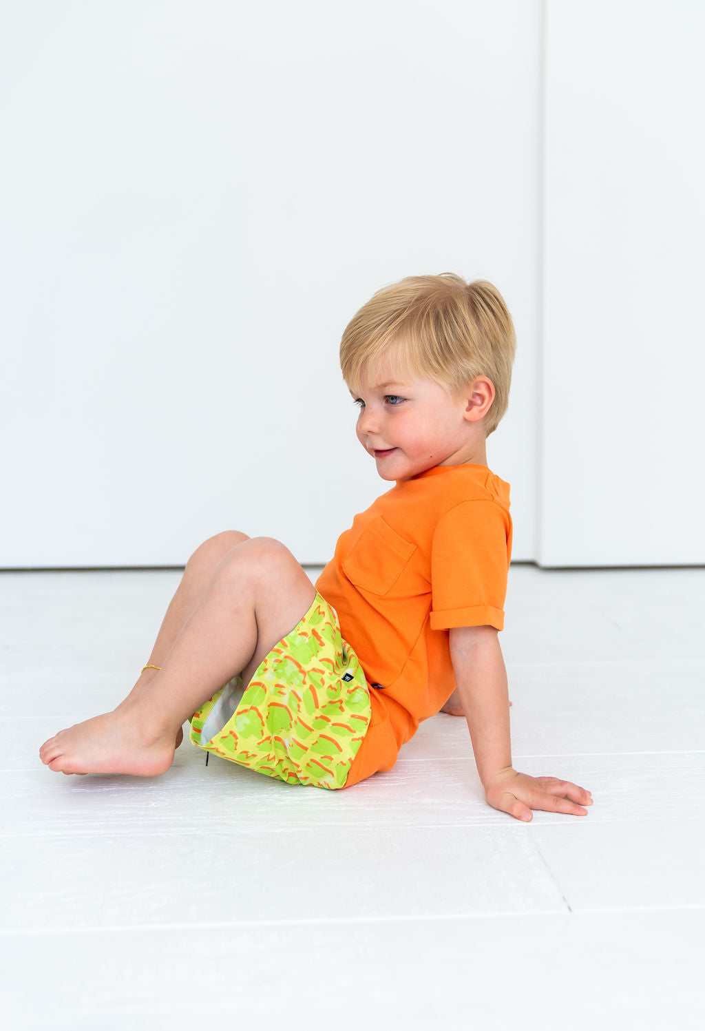 Neon Orange Kids Pocket Tee