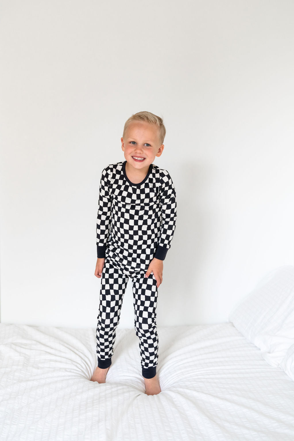 Wavy Checks 2-Piece Pajama Set