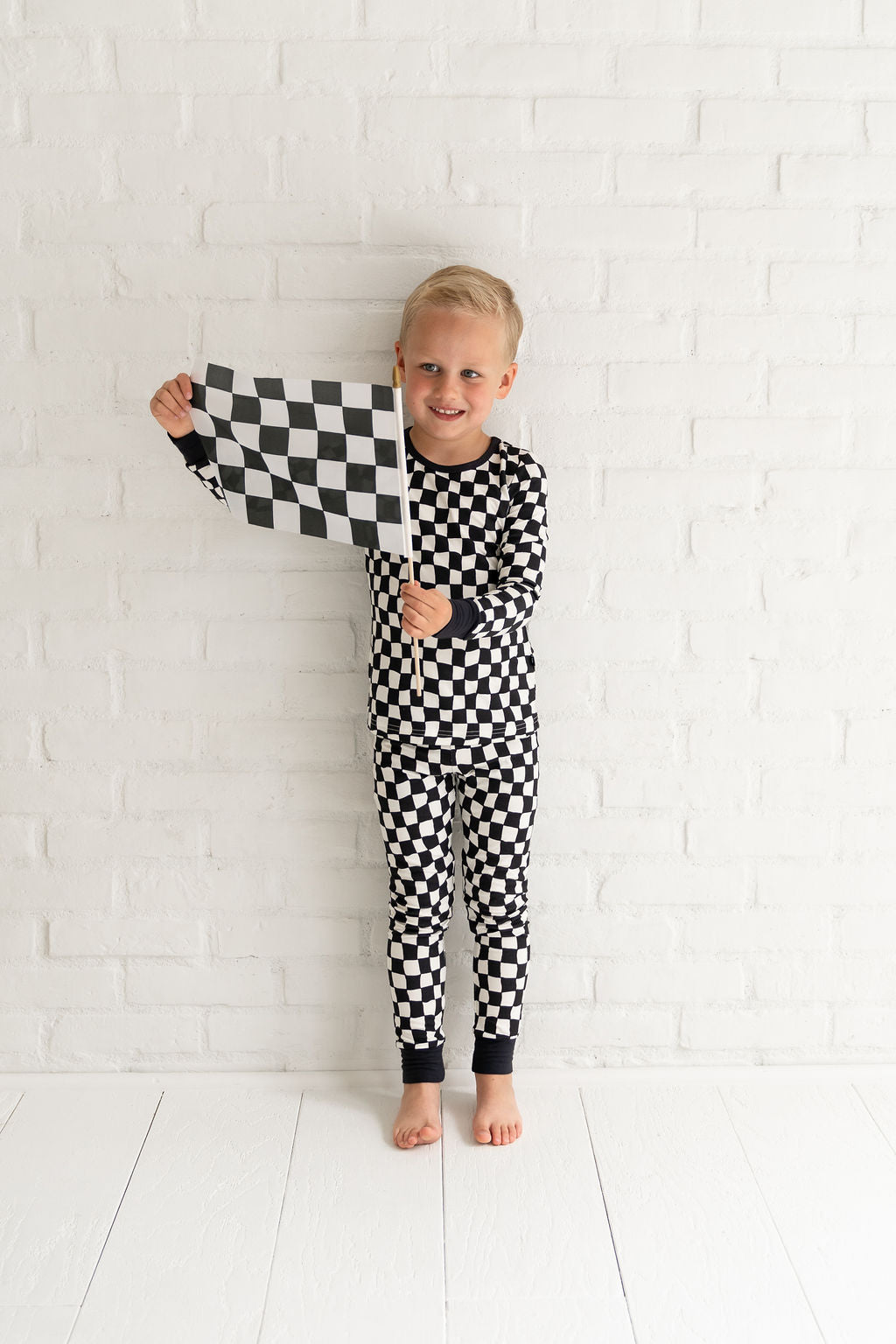 Wavy Checks 2-Piece Pajama Set