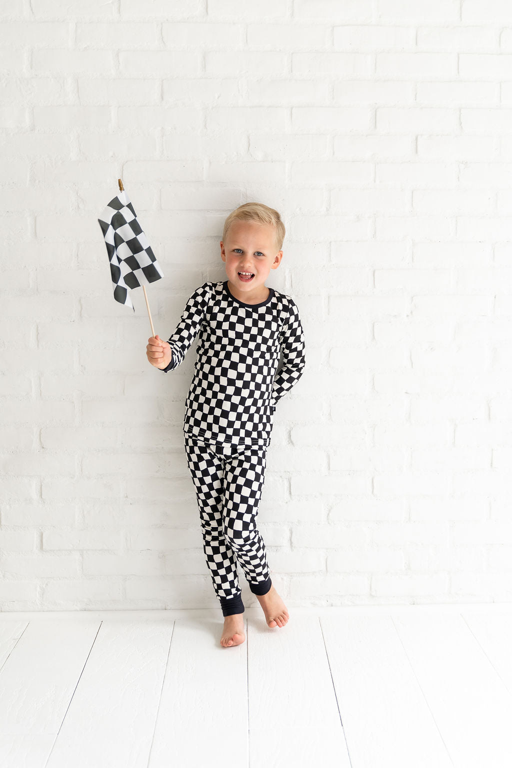 Wavy Checks 2-Piece Pajama Set