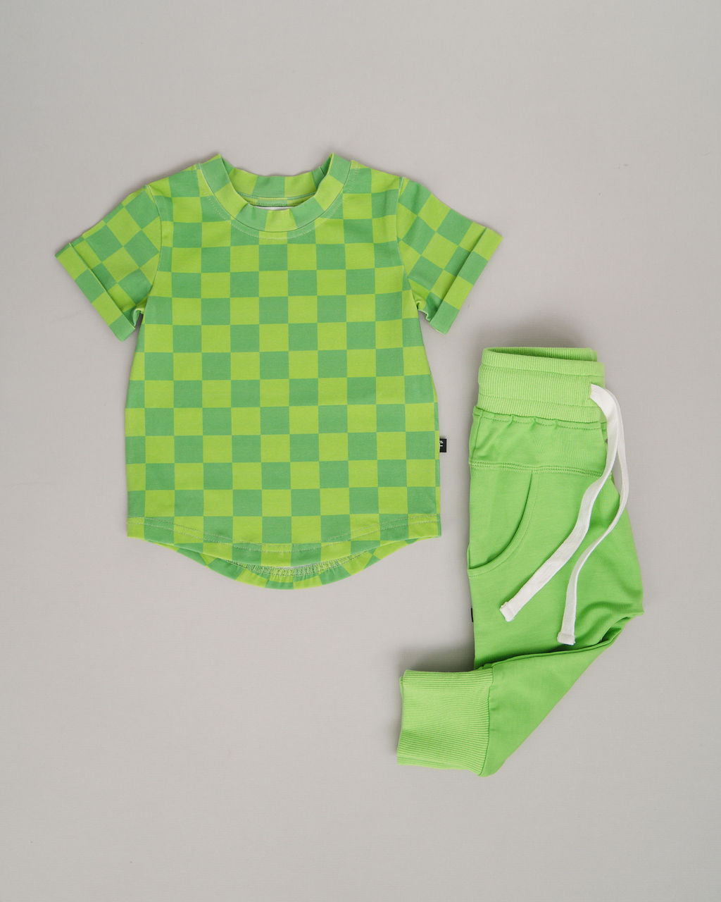 Lime Checkers Kids Tee