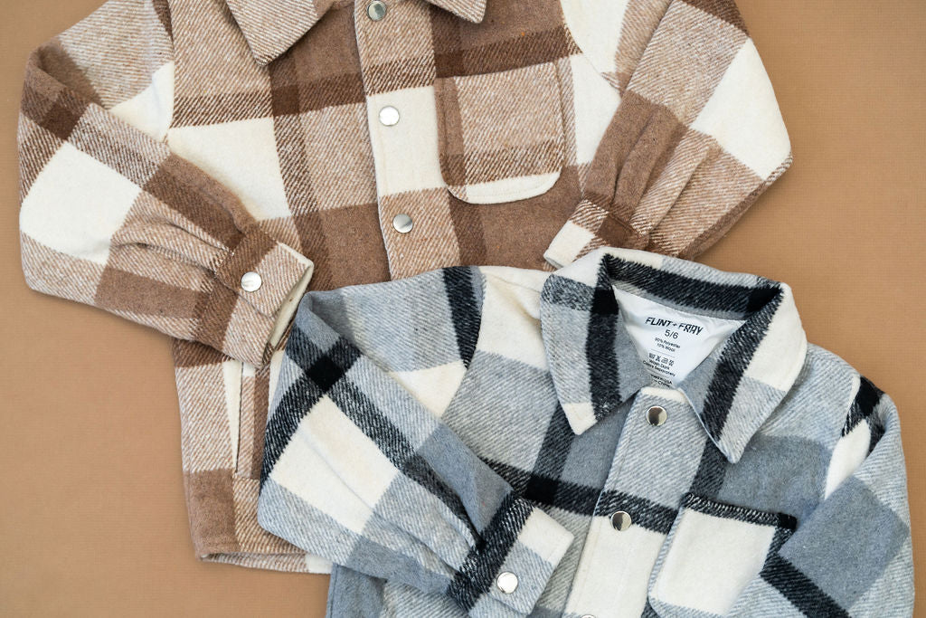 Brown Plaid Kids Jacket