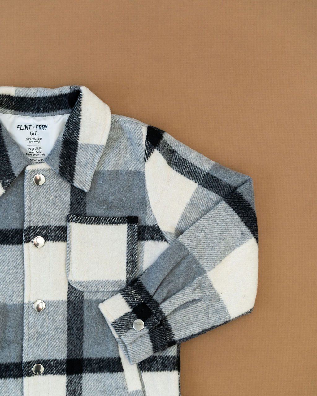 Black Plaid Kids Jacket