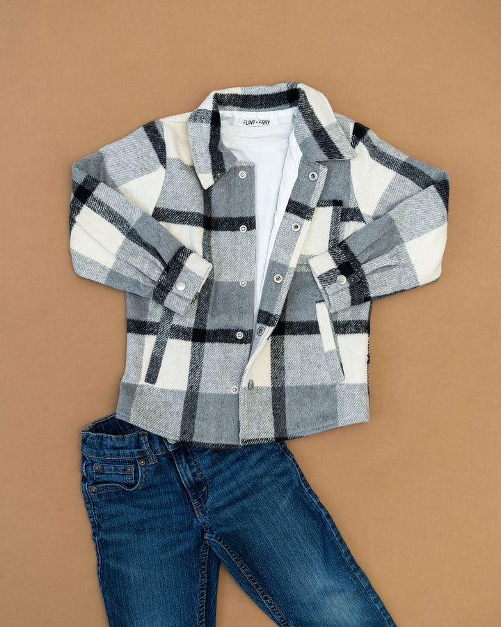 Black Plaid Kids Jacket