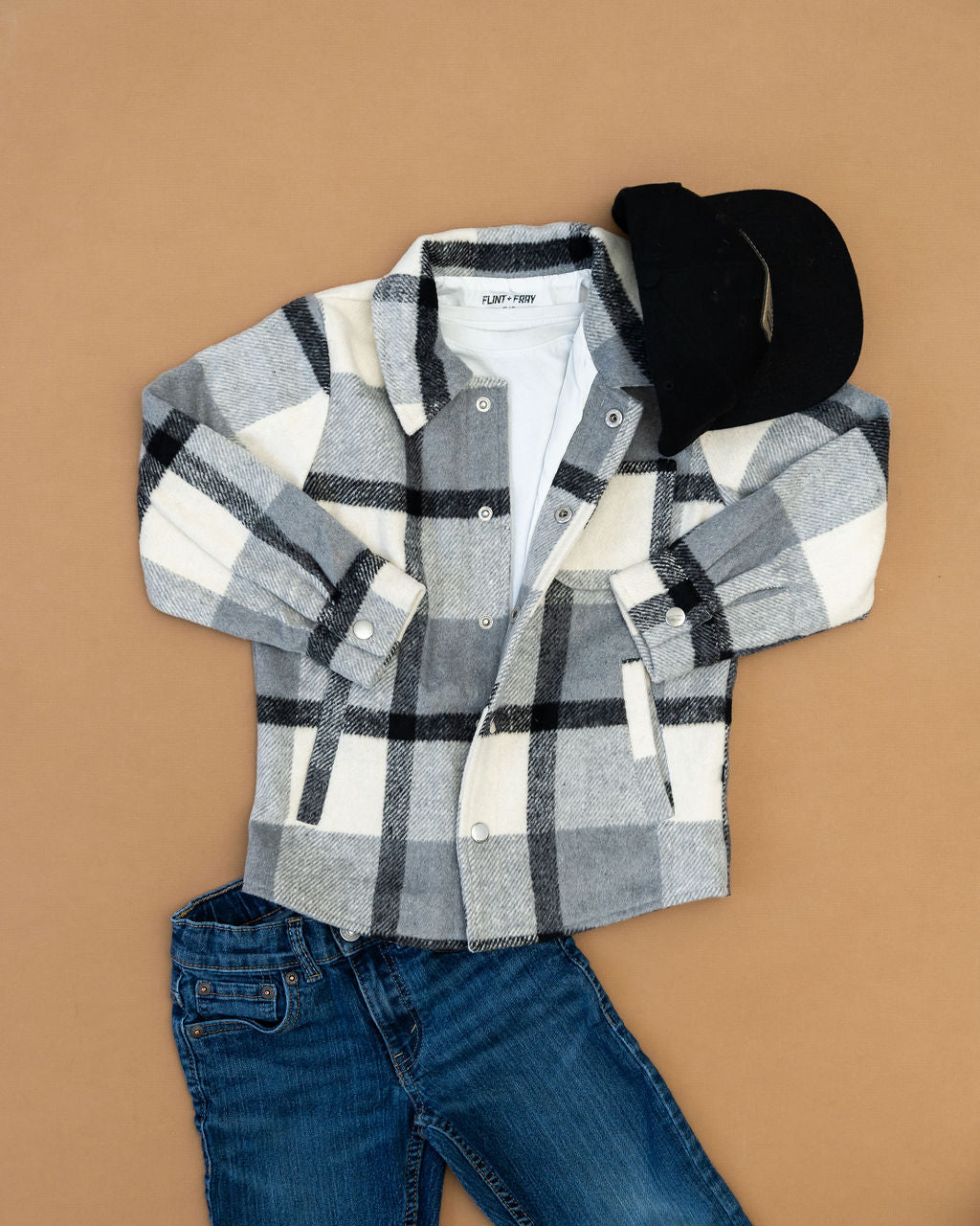 Black Plaid Kids Jacket