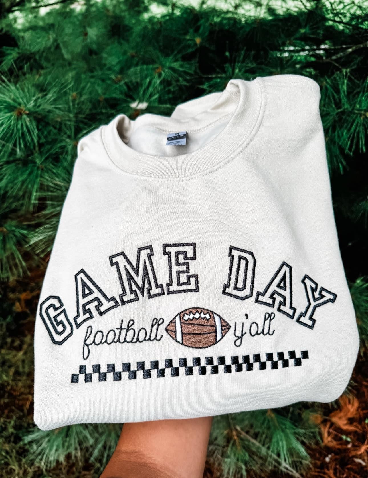 Football Y’all Embroidered Sweatshirt