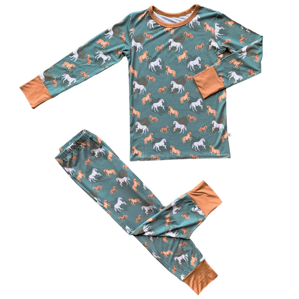 Ember Teal Bamboo 2-Piece Long Sleeve Set