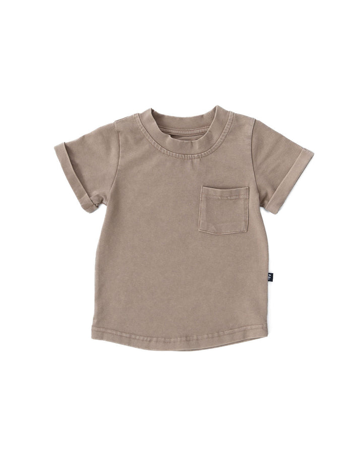 Hazelnut Stonewash Kids Pocket Tee