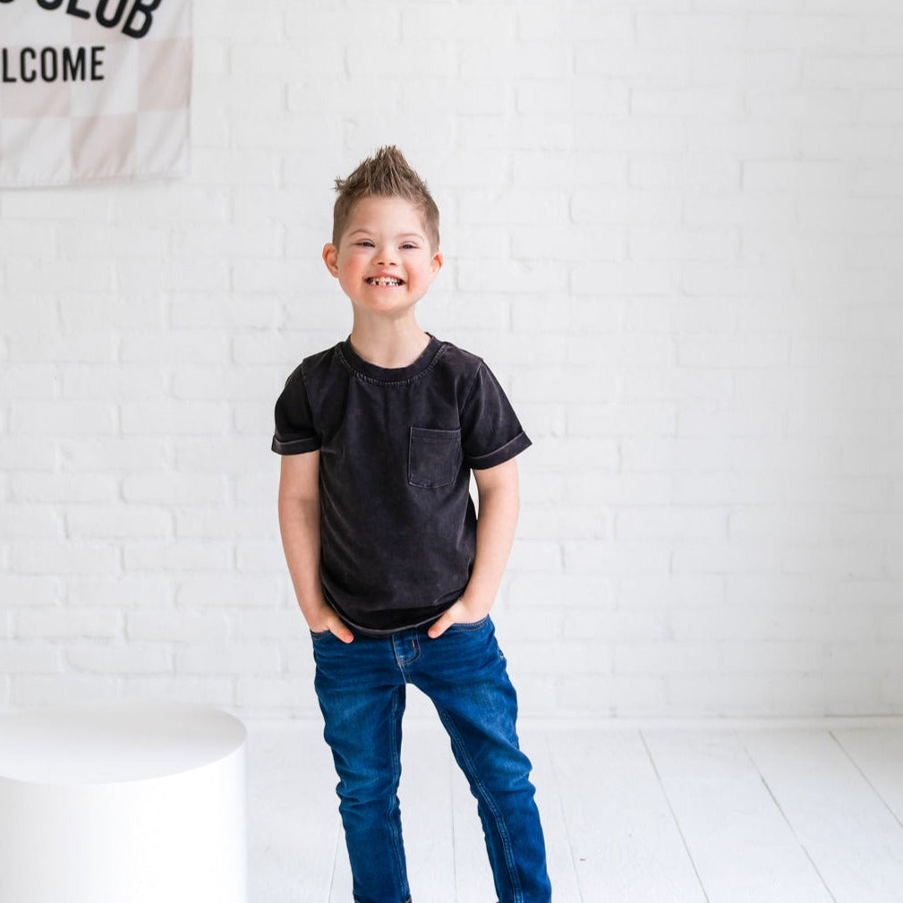 Onyx Stonewash Kids Pocket Tee