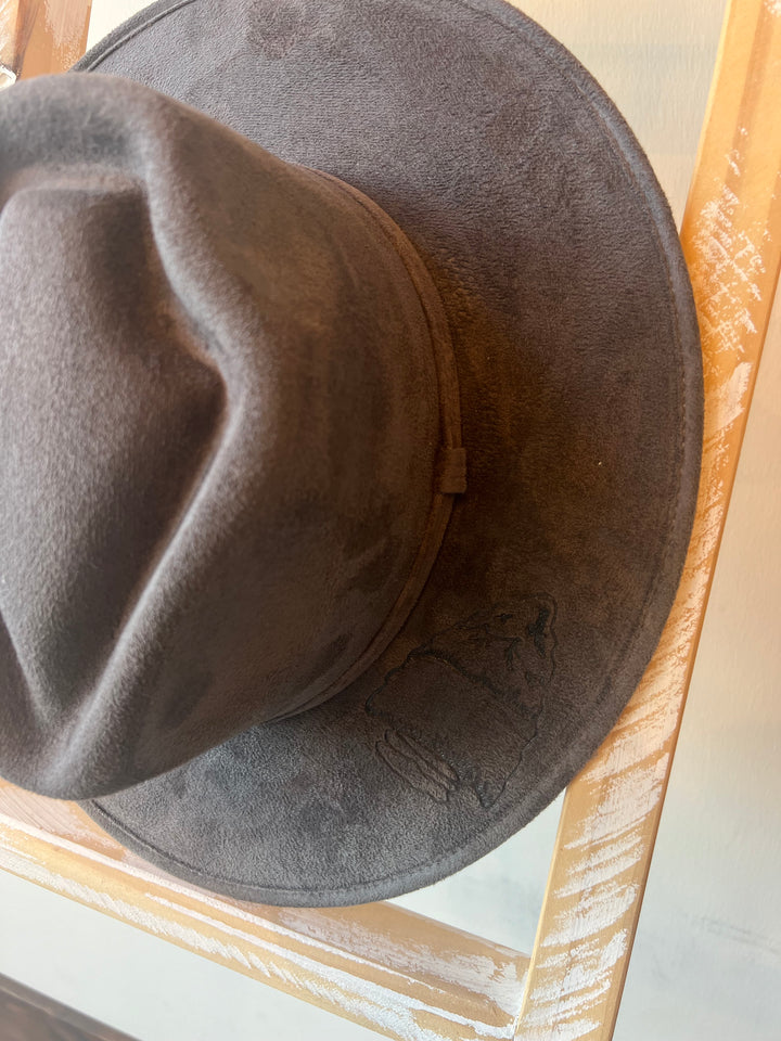 Custom Arrowhead Charcoal Suede Hat