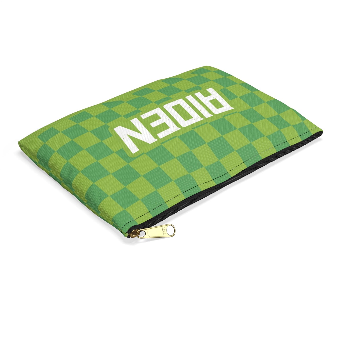 Lime Checkers Personalized Pencil Pouch