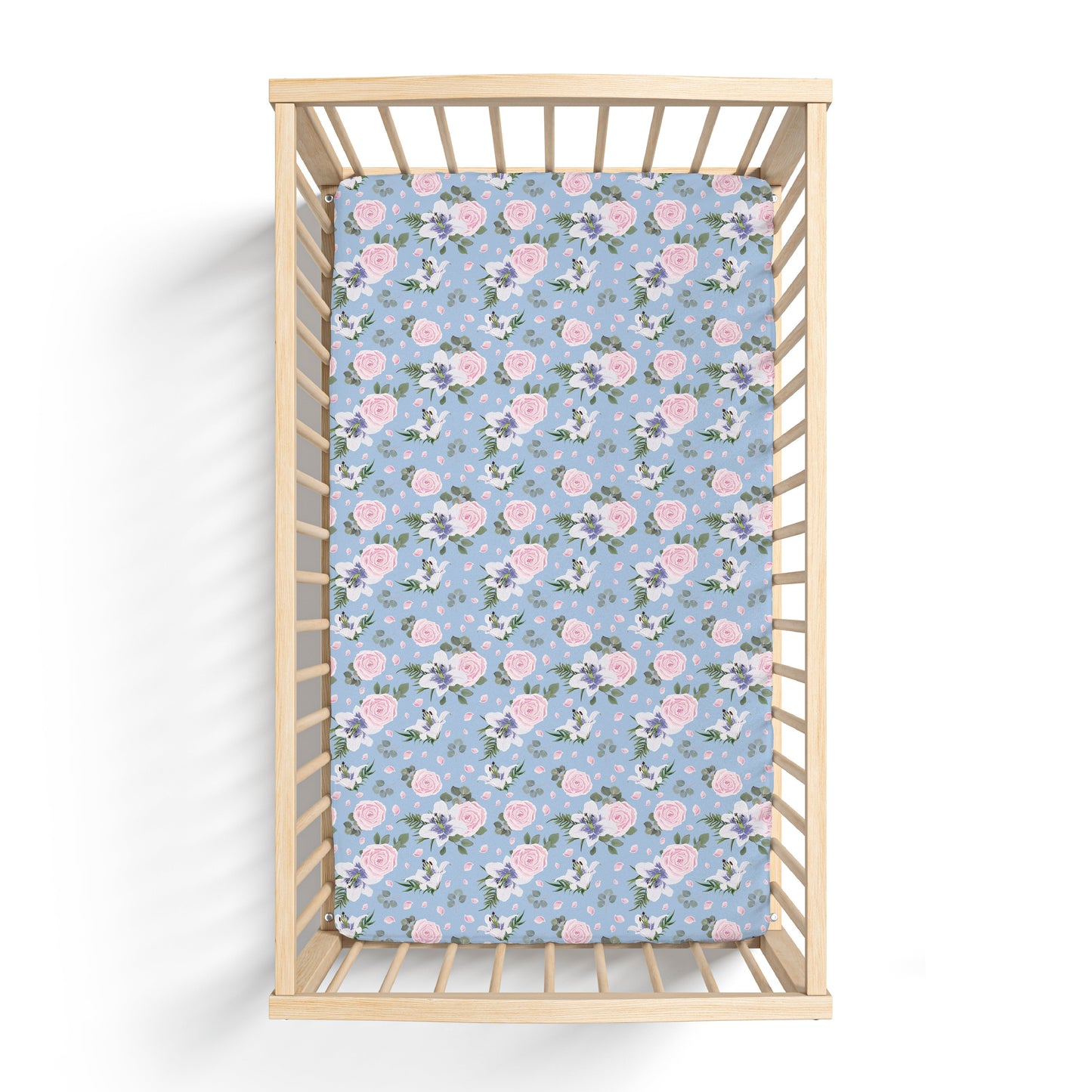 Lillian Floral Bamboo Crib Sheet-Crib Sheet-Laree + Co.