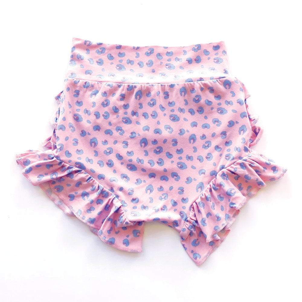 Lillian Leopard Bamboo Ruffle Bummies-Bummies-Laree + Co.