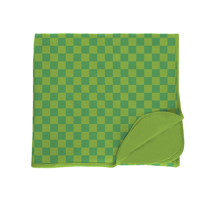 Lime Checkers Toddler Blanket