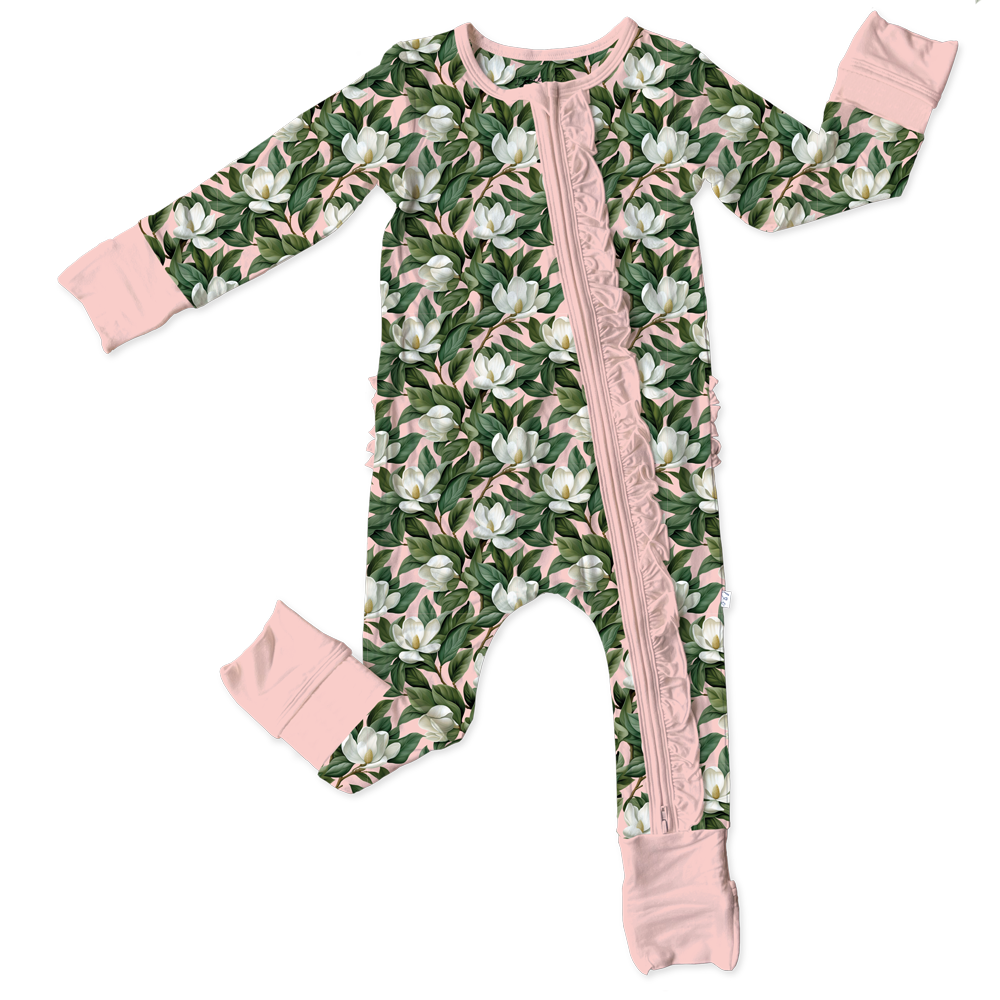 Magnolia Bamboo Ruffle Convertible Footie