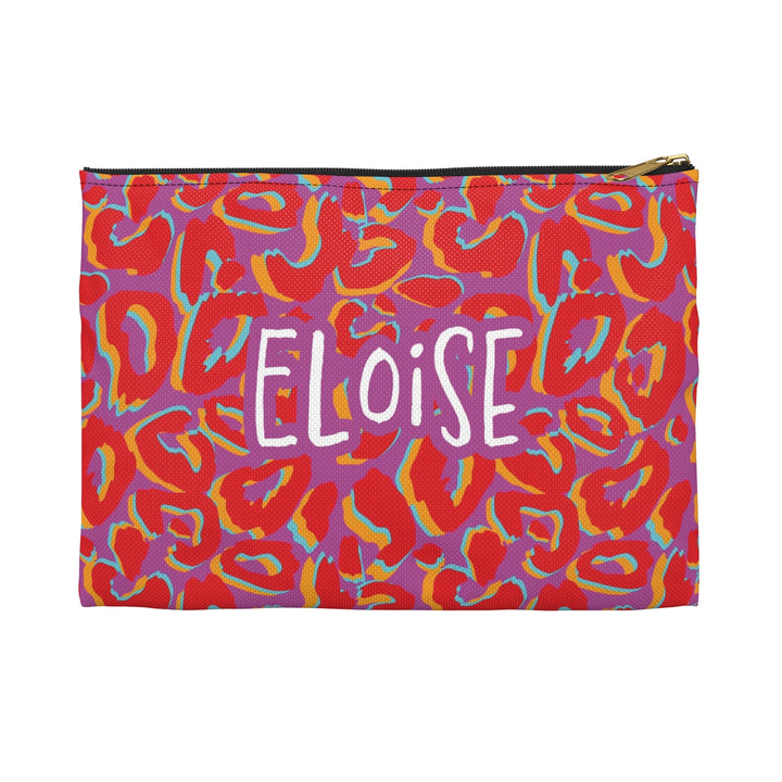 Neon Leopard Personalized Pencil Pouch