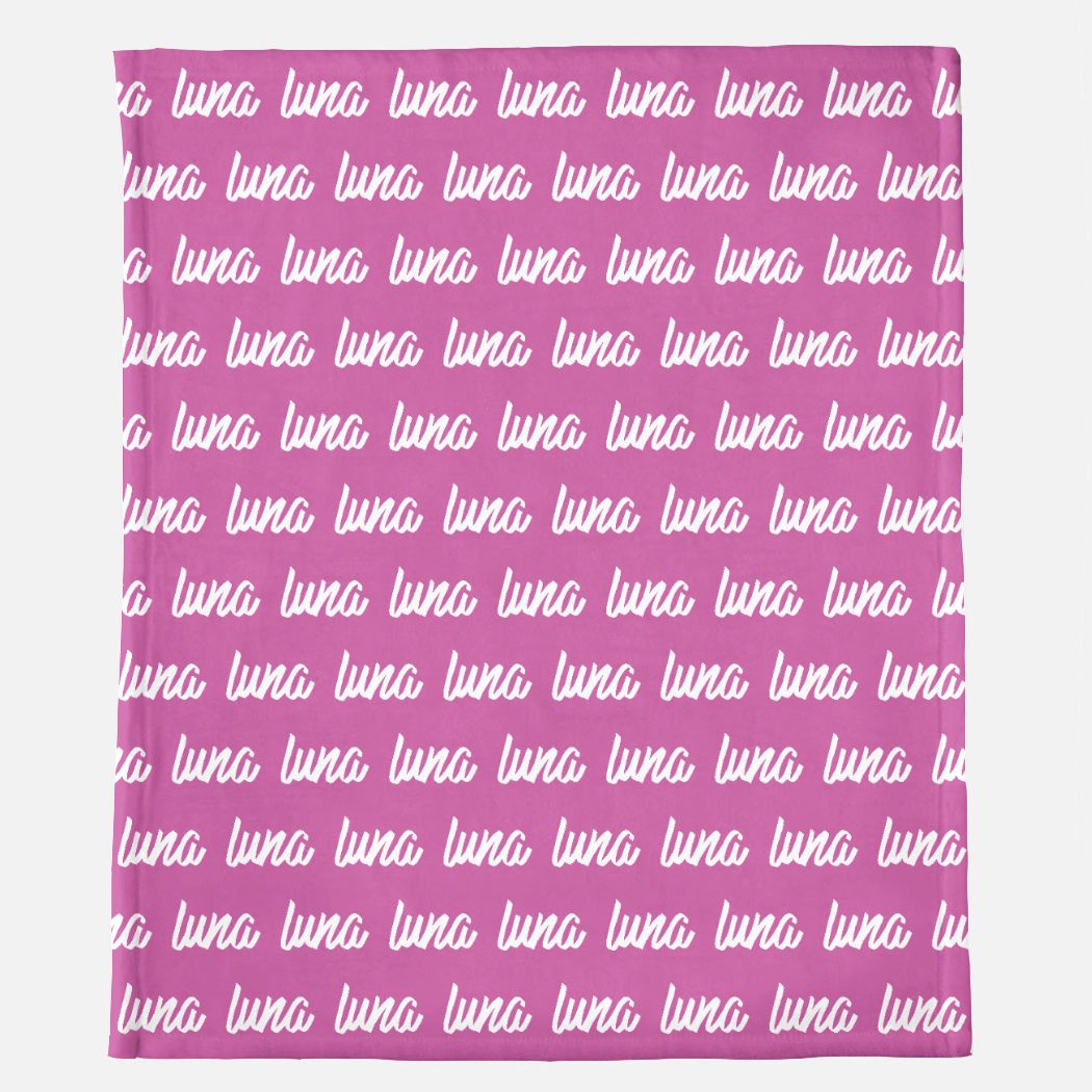 Neon Pink Personalized Minky Blanket