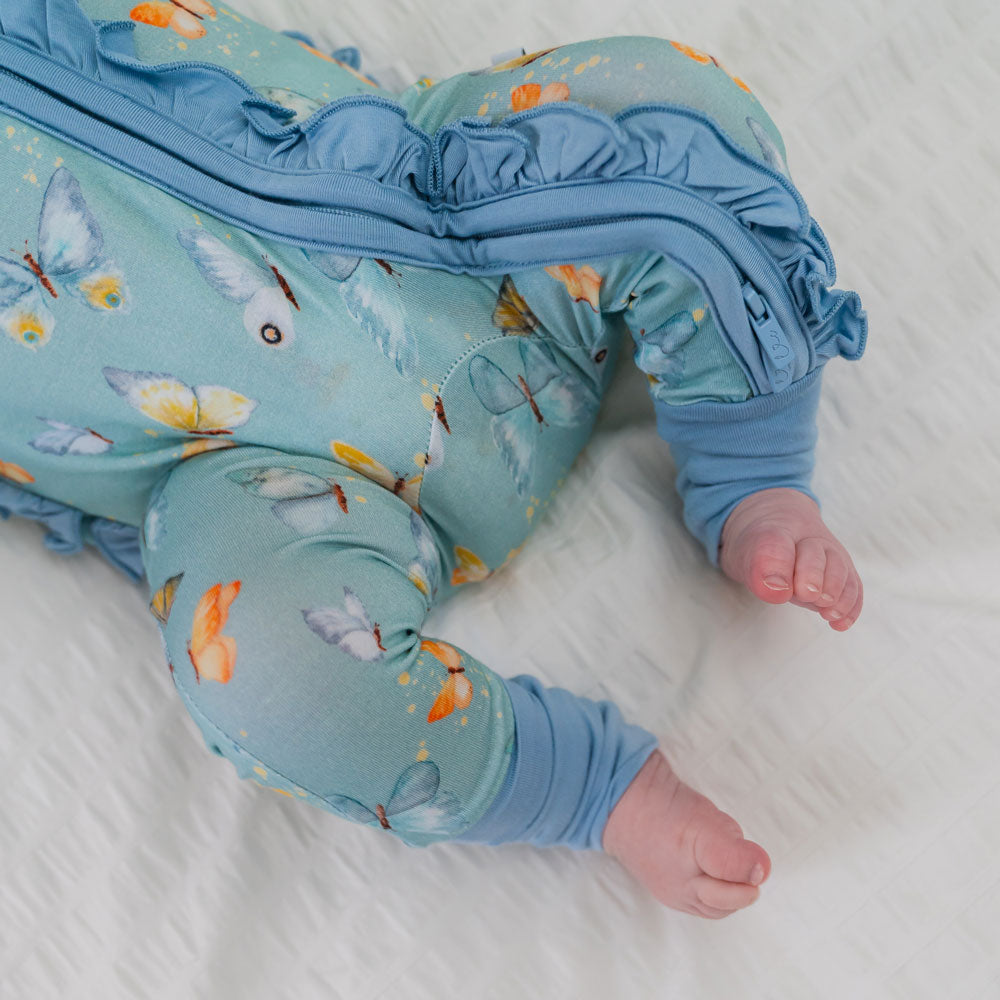 Parvana Bamboo Ruffle Convertible Footie