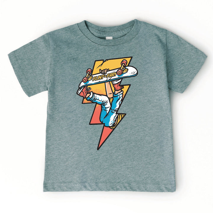 Skateboard Lightning Bolt Kids Tee