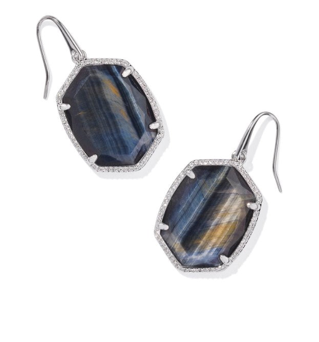 Daphne Pave Frame Drop Earrings