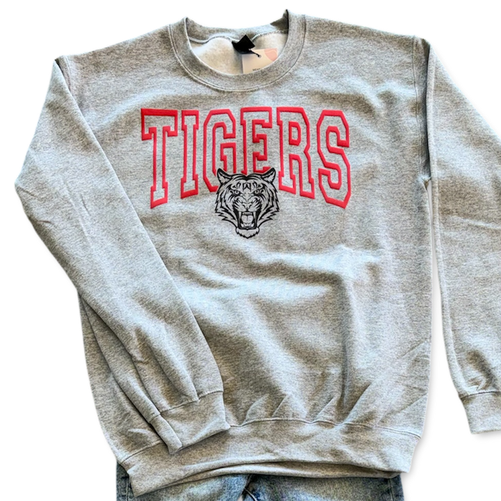 Tigers Red PUFF Crewneck Sweatshirt