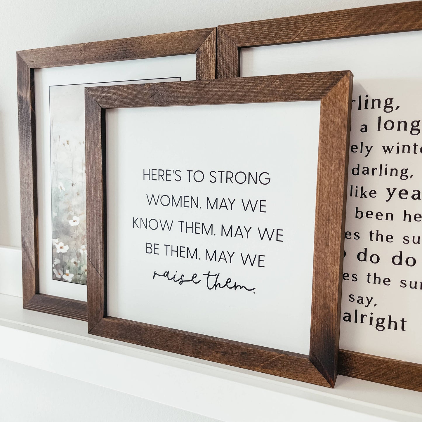 Strong Women Framed Wood Sign