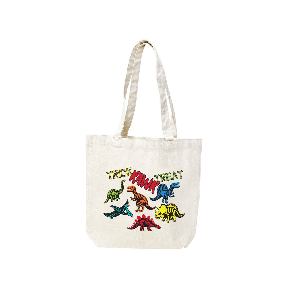 Trick RAWR Treat Small Canvas Tote