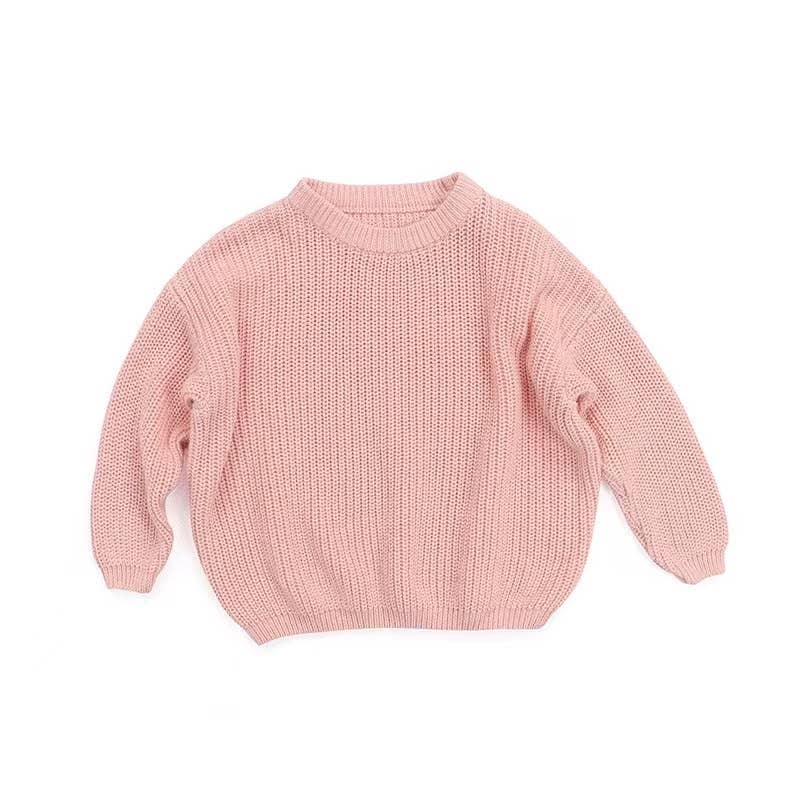 Children's Knitted Sweater Solid Color