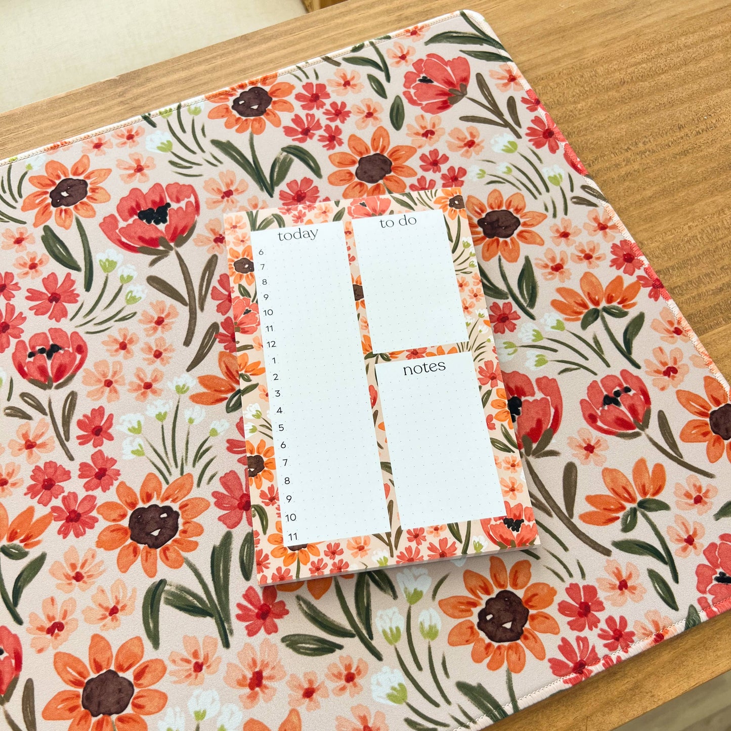 Sunny Poppies Desk Pad