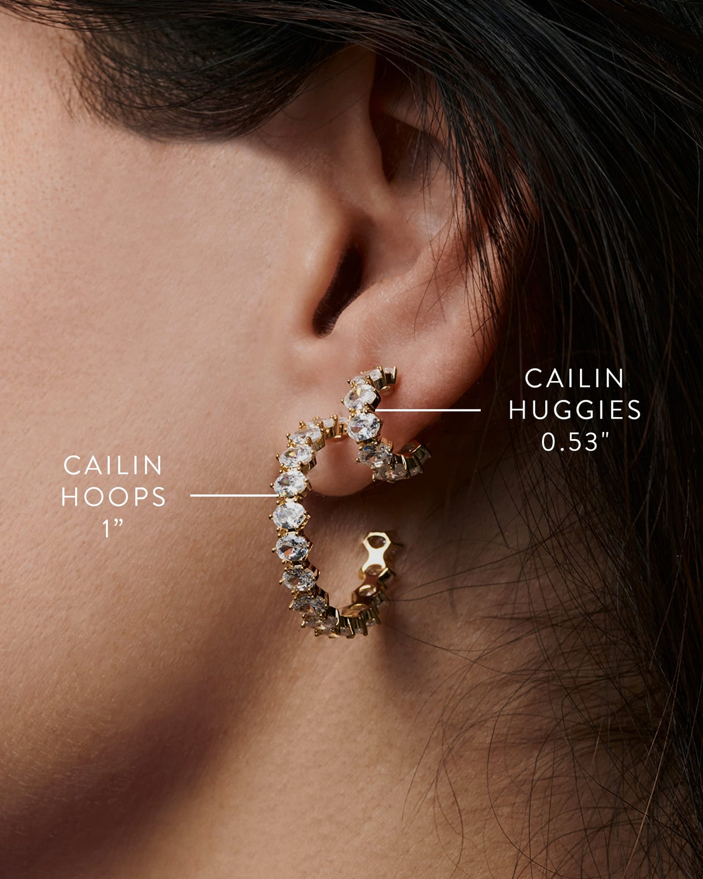 Cailin Crystal Huggie Earrings