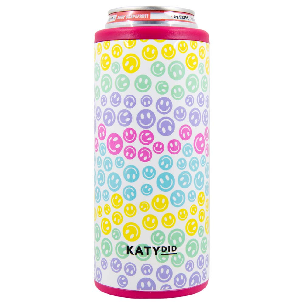 Pastel Happy Face Repeat Insulated Drink Cooler