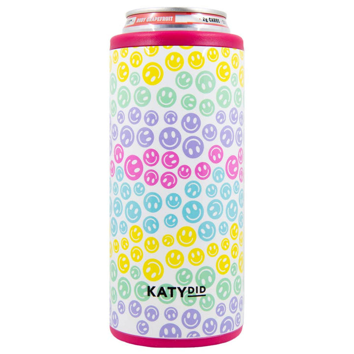 Pastel Happy Face Repeat Insulated Drink Cooler