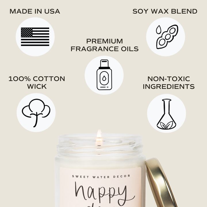 Happy Day 9 oz Soy Candle - Home Decor & Gifts