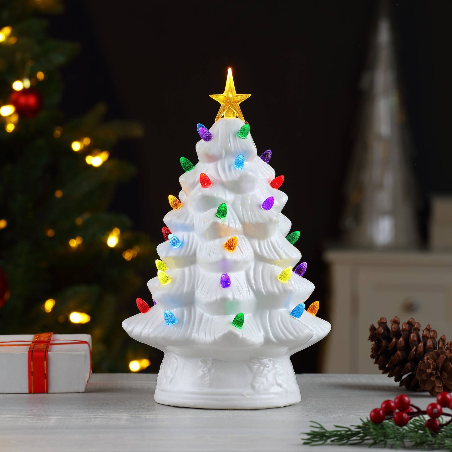 12" Nostalgic Tree - White