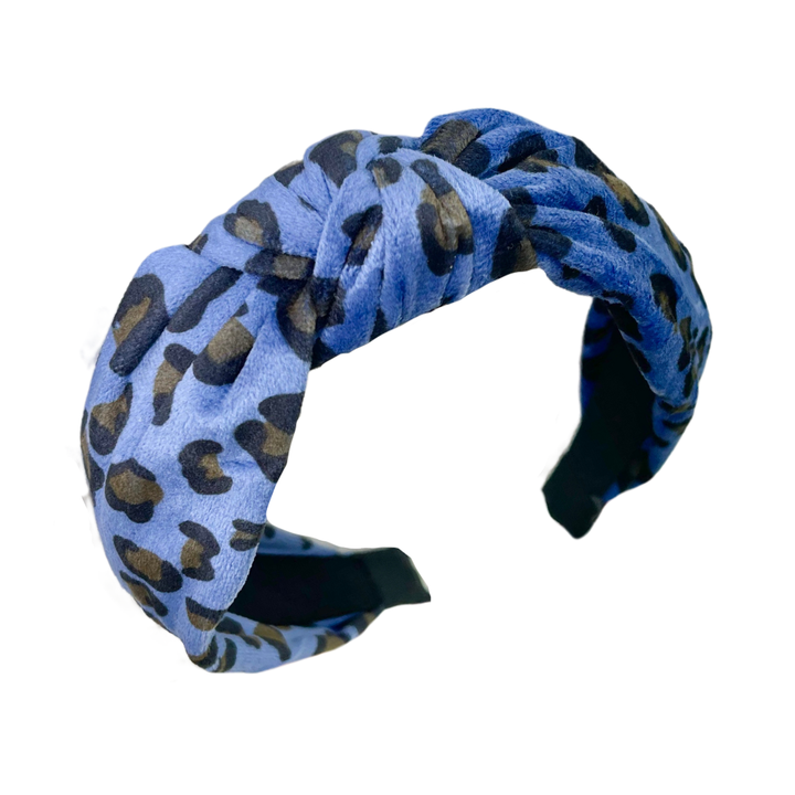 Blue Velvet Leopard Headband