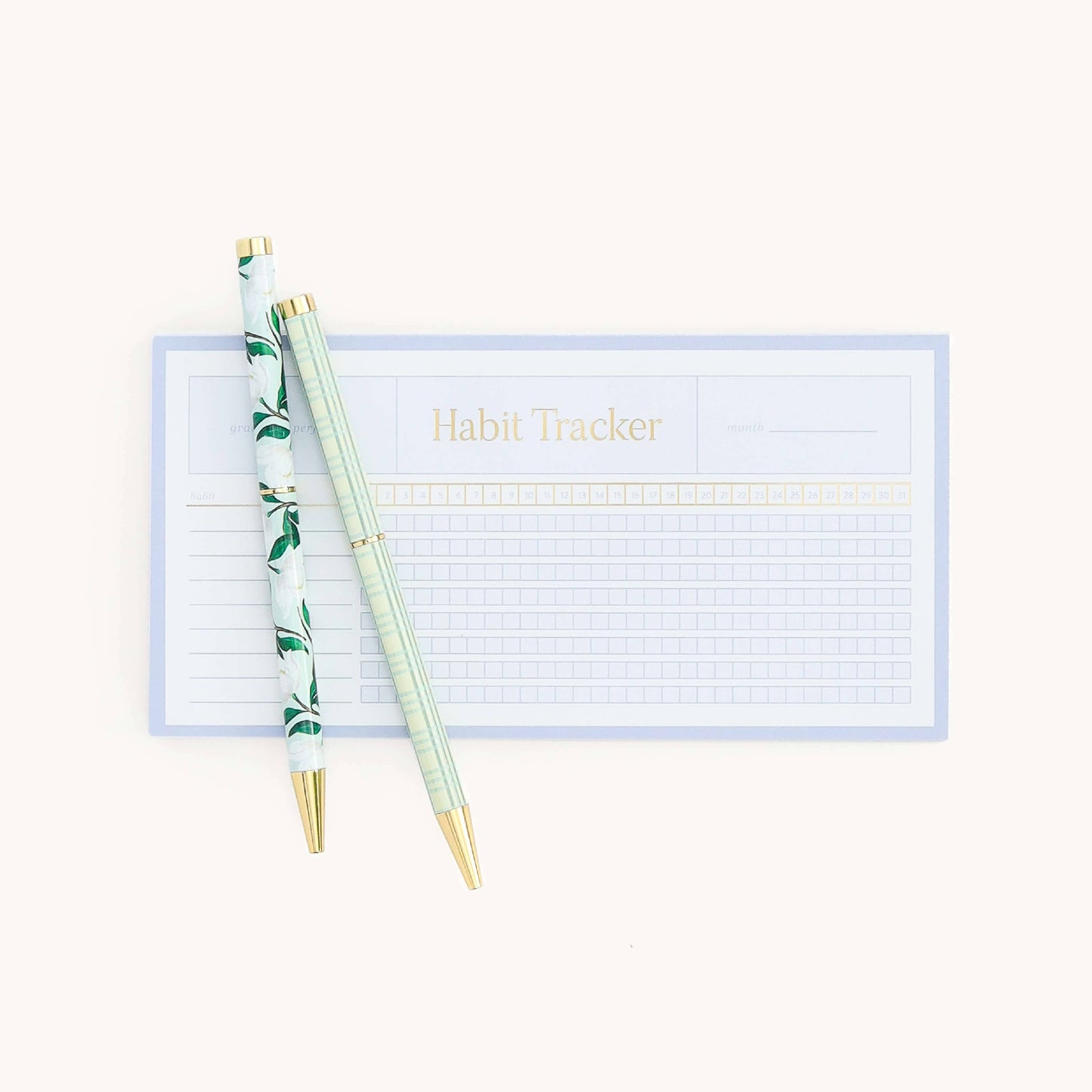 Twist Pen Set, Pistachio Plaid & Savannah Blooms