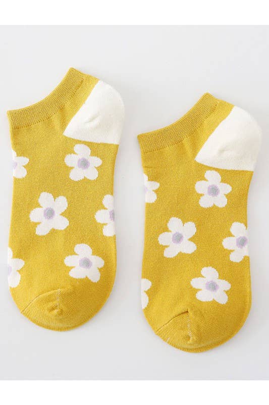 Flower Pattern Casual Ankle Socks