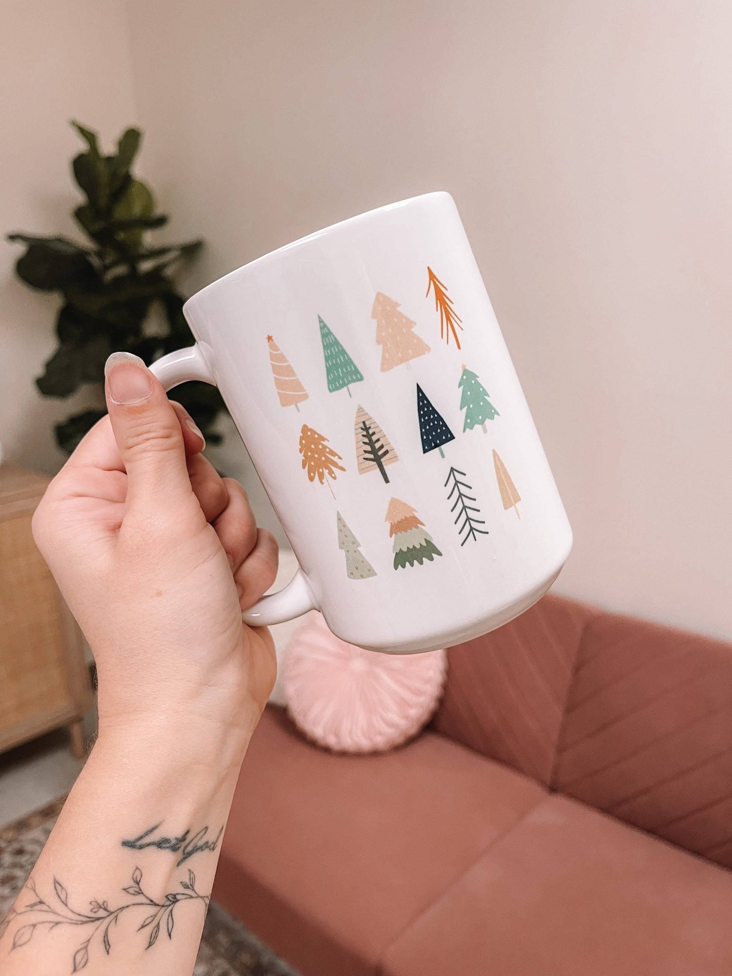 Boho Christmas Tree 15 oz. Coffee Mug