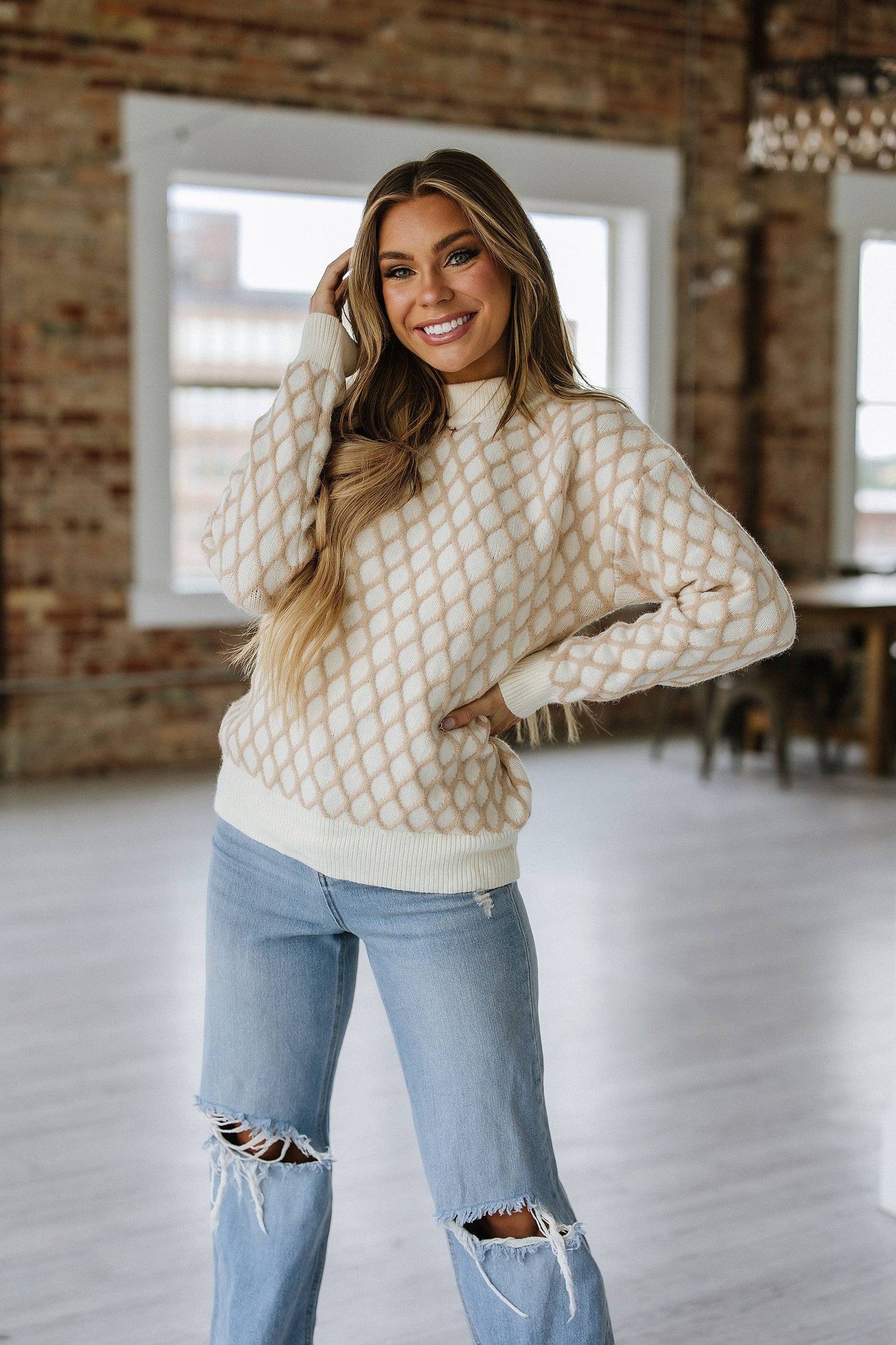 Cami Textured Drop Sleeve Sweater