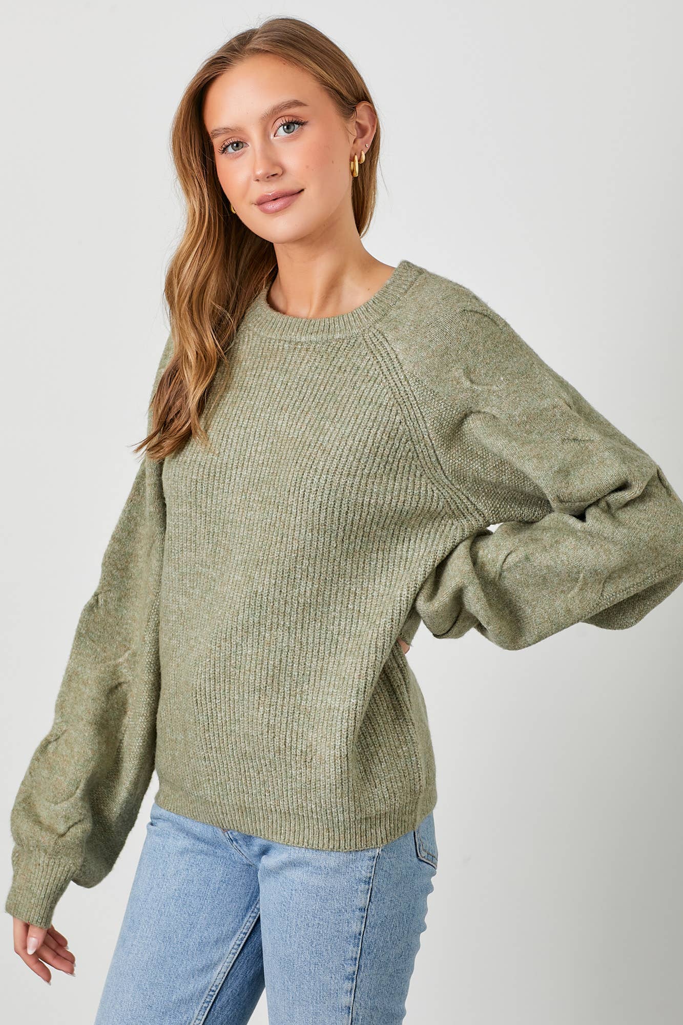 SPECKLED KNIT PULLOVER SWEATER