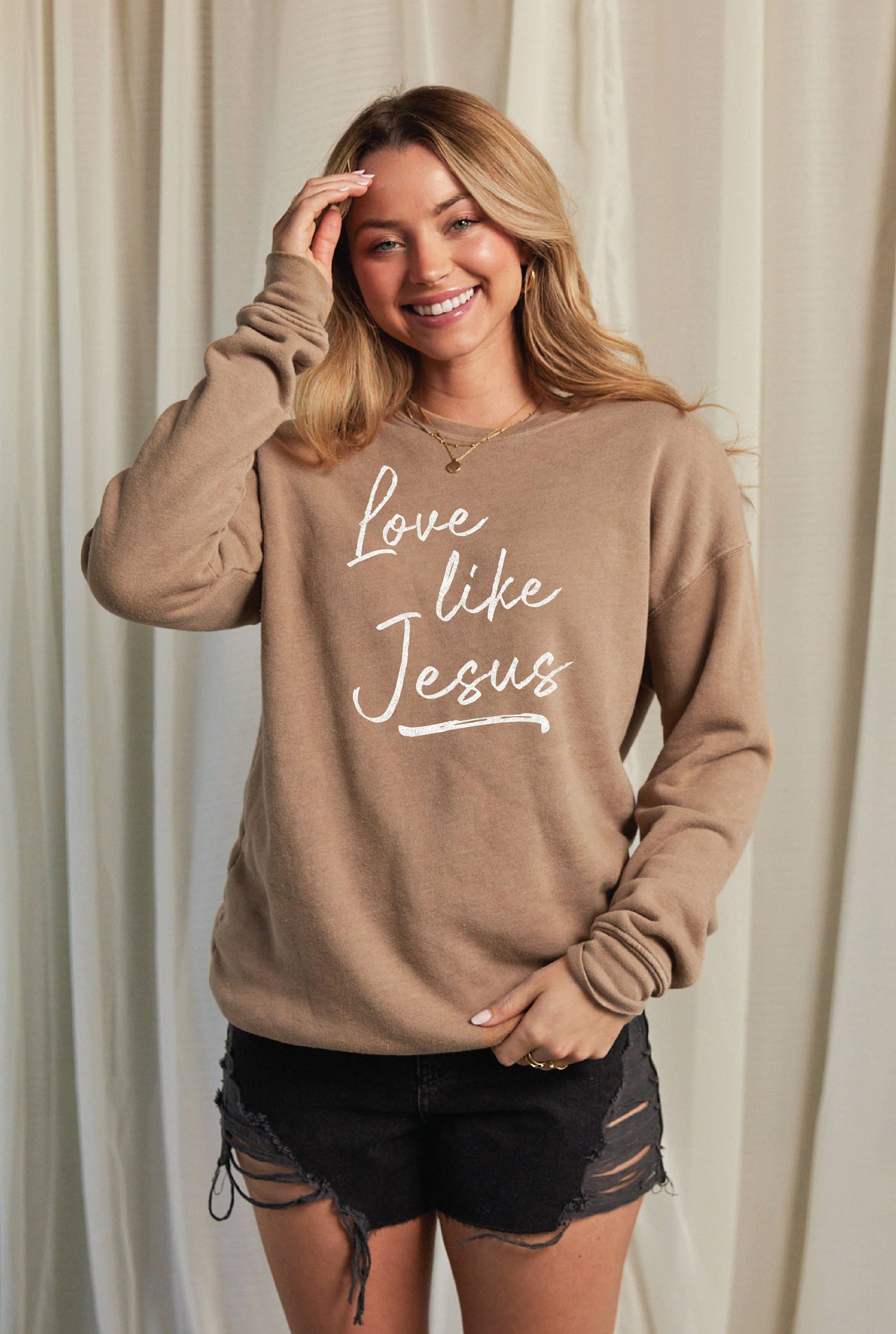 Love Like Jesus Mineral Graphic Sweatshirt