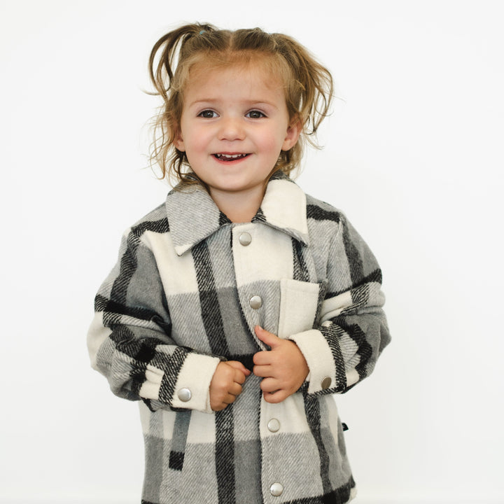 Black Plaid Kids Jacket