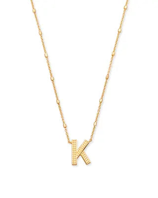 Letter Pendant Necklace in Gold